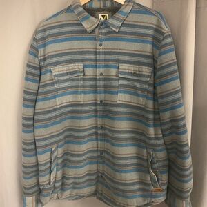 Men's Striped Blue and Gray Shirt Jacket